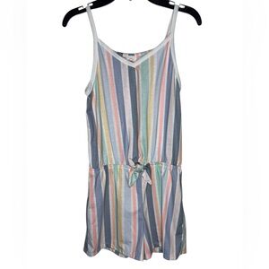 Wonder‎ Nation Pastel Striped V-Neck Sleeveless Romper Size L(10-12)
